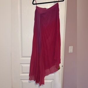 Mango Fuchsia Pleated Maxi Skirt
